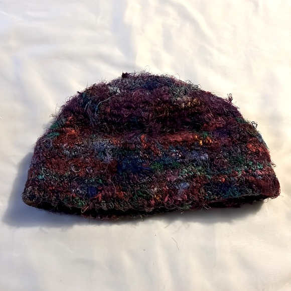 Tabask Women's 100% Silk Unique Boho Nepal Hemp Woven Hat Beanie EUC Multicolor - Picture 3 of 6
